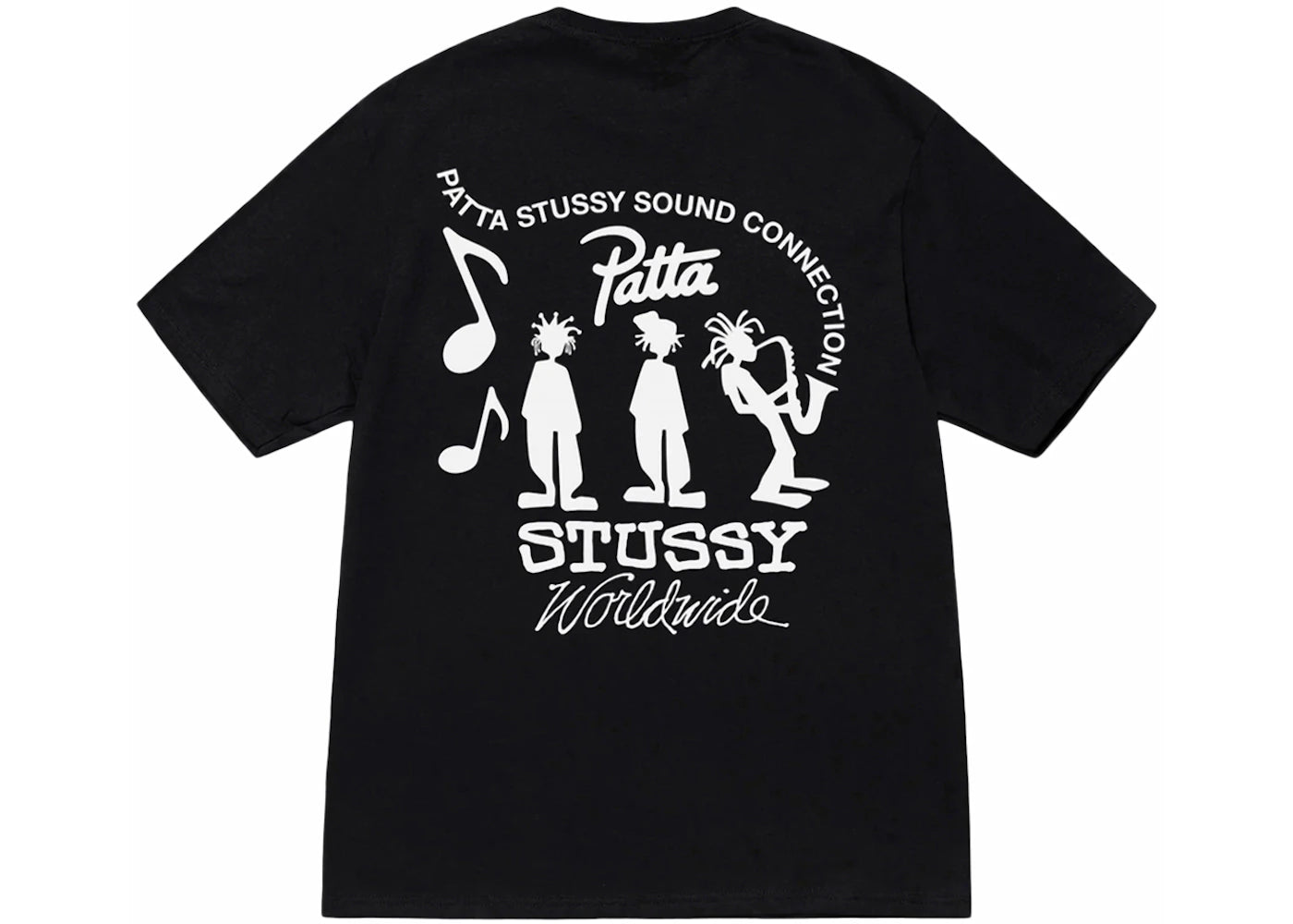 Stussy x Patta Sound Connection Tee Black -1