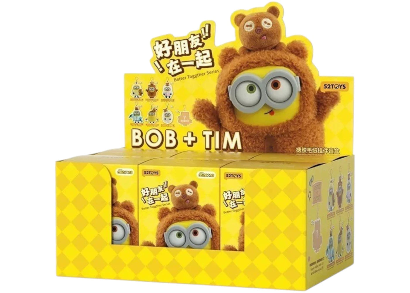 52Toys Minions Bob&Tim Better Together Series Vinyl Plush Pendant Sealed Case (6 Blind Box) -1