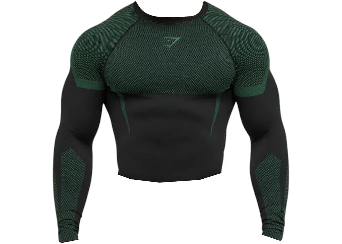 Gymshark Onyx 5.0 Seamless Longsleeve T-shirt Black/Lift Green -1