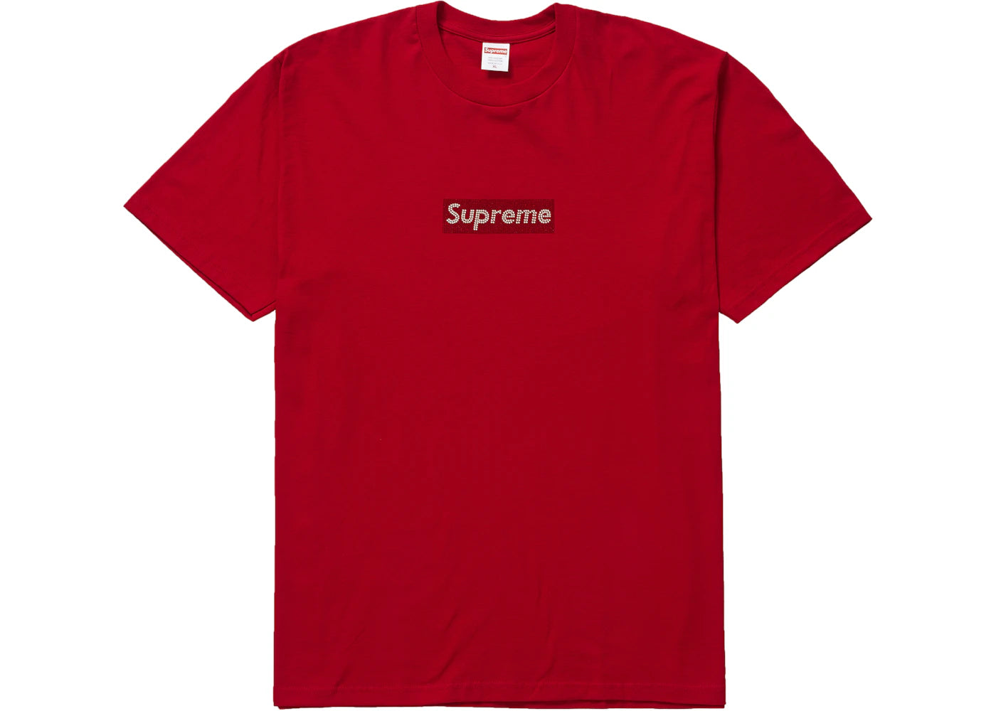 Supreme Swarovski Box Logo Tee Red -1