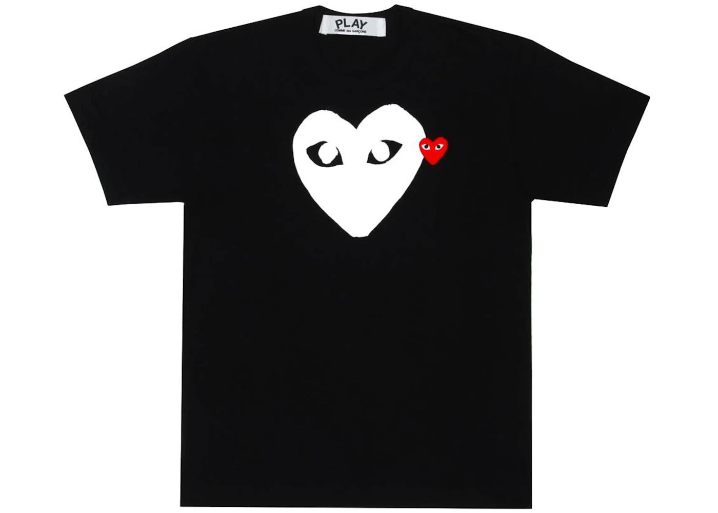 Comme des Garcons Play White Heart Red Emblem T-shirt Black -1