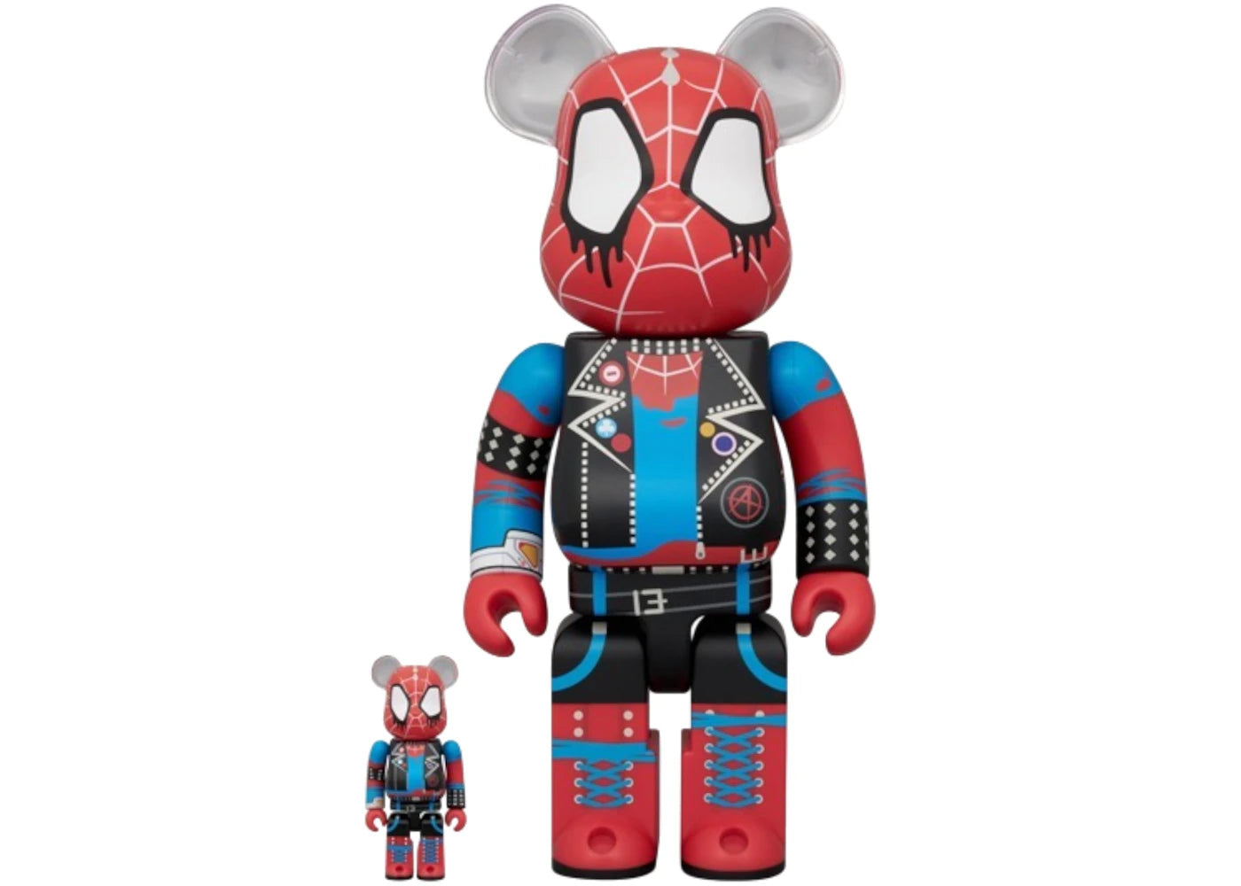 Bearbrick Marvel Spider-Man Across the Spiderverse Spider-Punk 100% & 400% Set -1