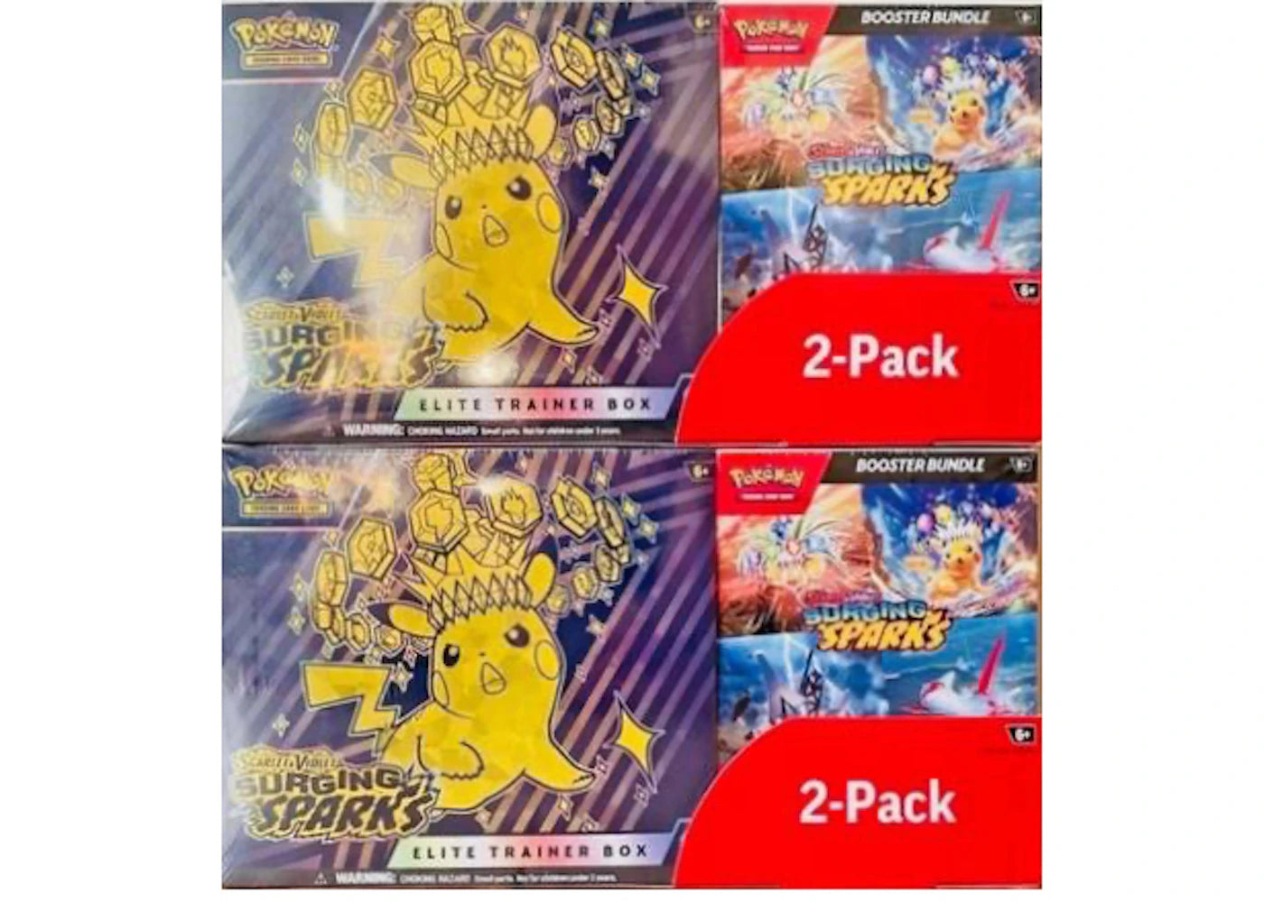 2025 Pokémon Scarlet & Violet Surging Sparks Elite Trainer Box & Booster Bundle Costco 2-Pack 2x Lot -1
