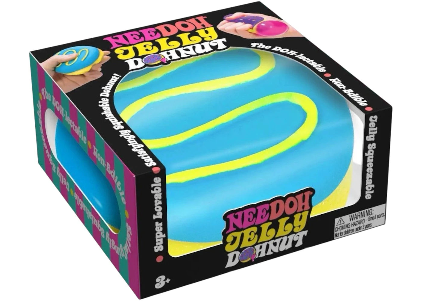 NeeDoh Jelly Dohnut Squishy Fidget Toy Blue -1