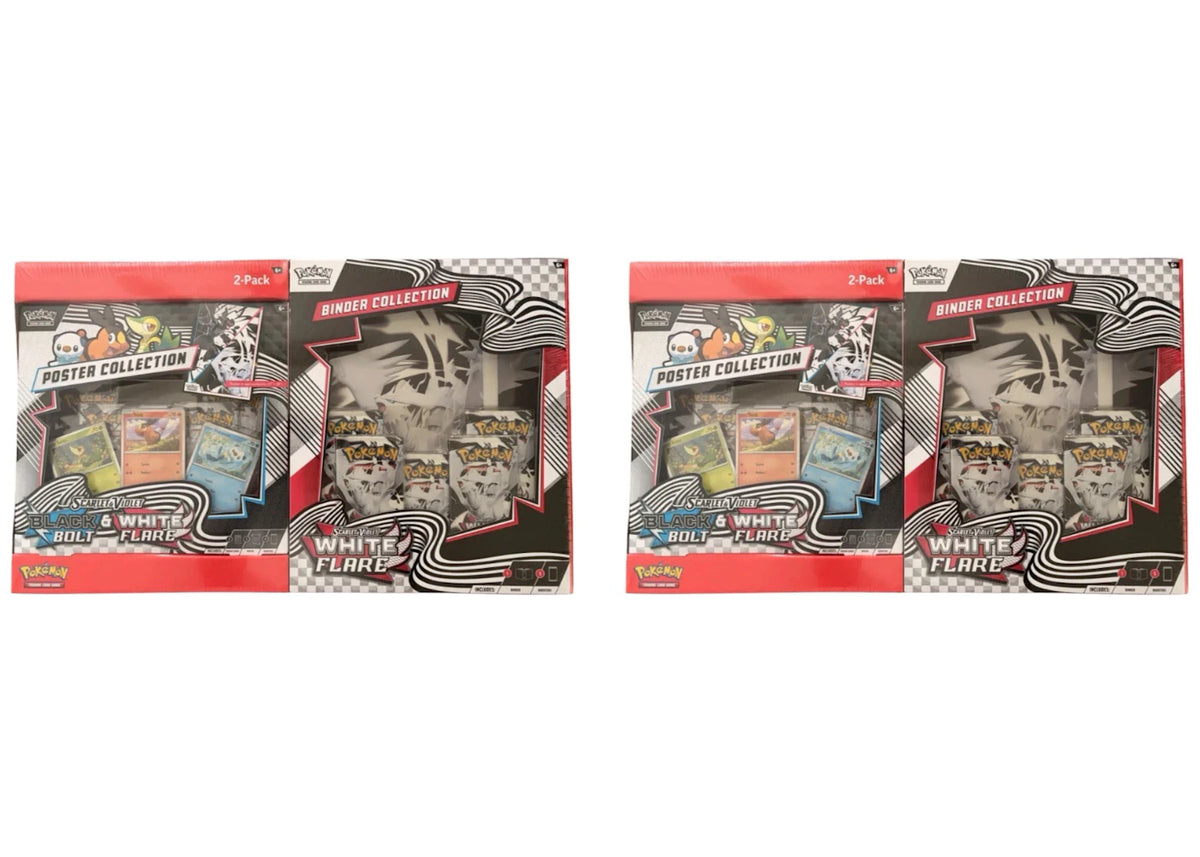 Pokémon Black Bolt & White Flare Poster Collection and White Flare Binder Collection Bundle (Sam's Club Exclusive) 2x Lot -1