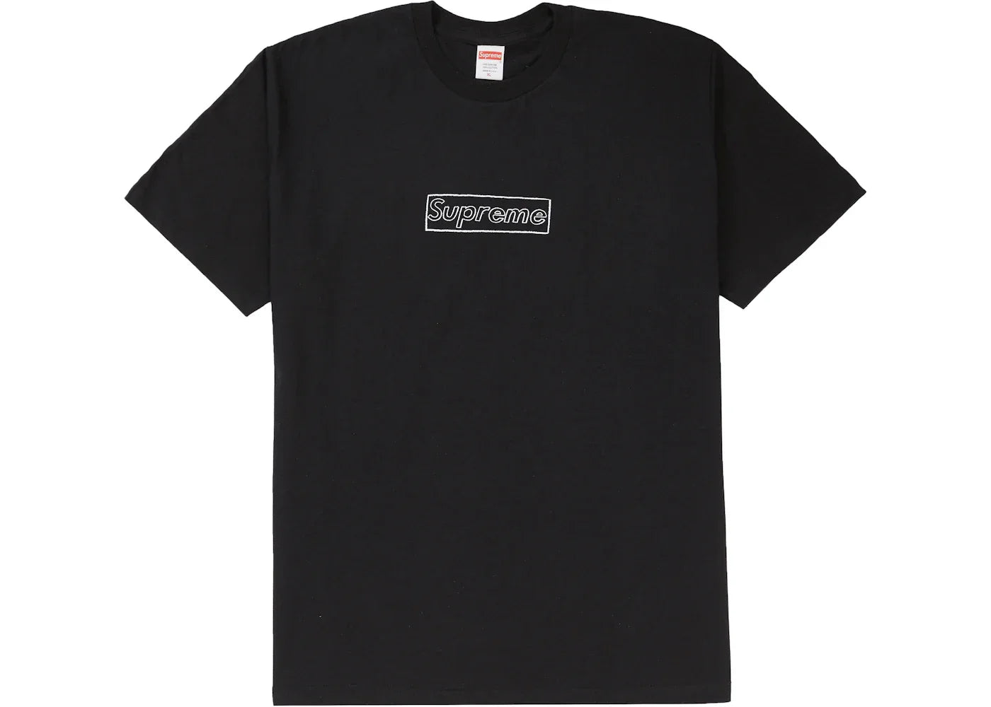 Supreme KAWS Chalk Logo Tee Black -1