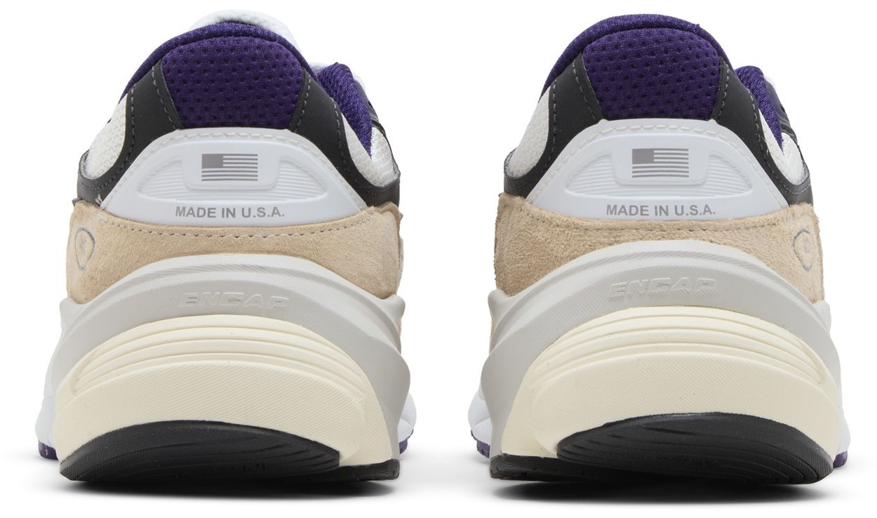 New Balance 990v6 MiUSA Teddy Santis White Black Plum-Back