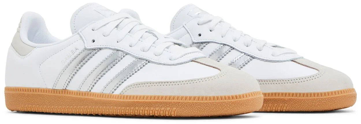 adidas Samba OG White Silver Metallic Grey (Women's)-Pair