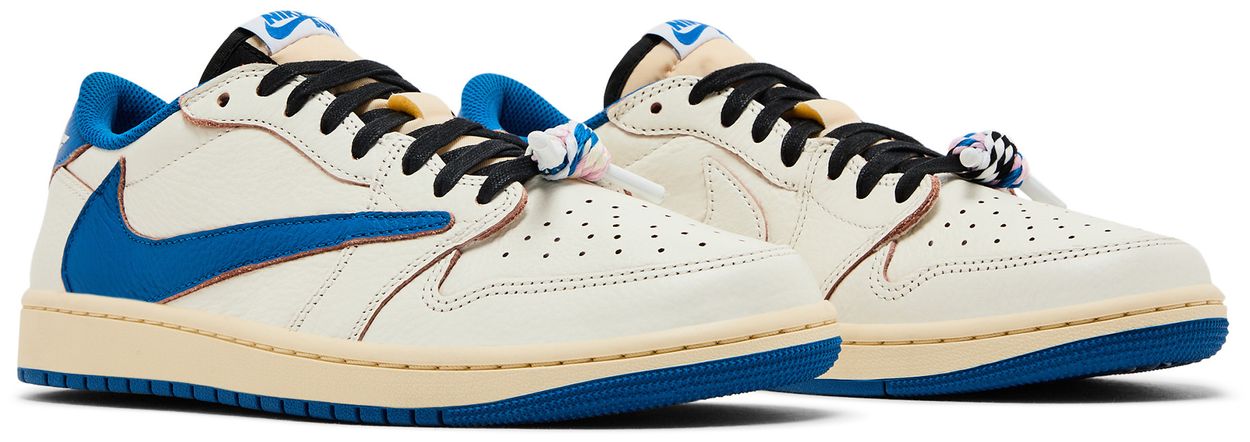 Jordan 1 Retro Low OG SP Fragment x Travis Scott Sail Military Blue-Pair