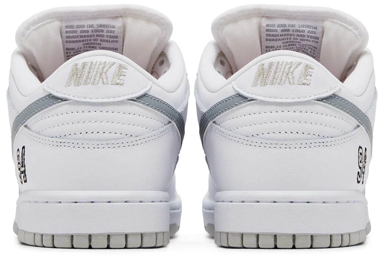 Nike SB Dunk Low Supreme 94 White Metallic Silver-Back