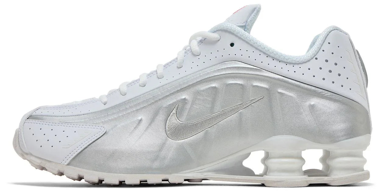 Nike Shox R4 White Bright Crimson Metallic Silver-2