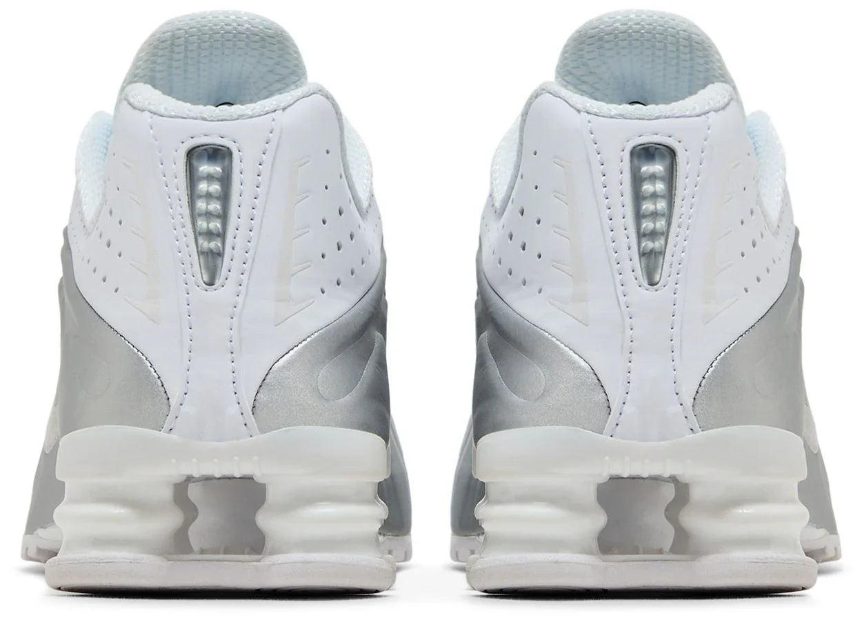 Nike Shox R4 White Bright Crimson Metallic Silver-Back