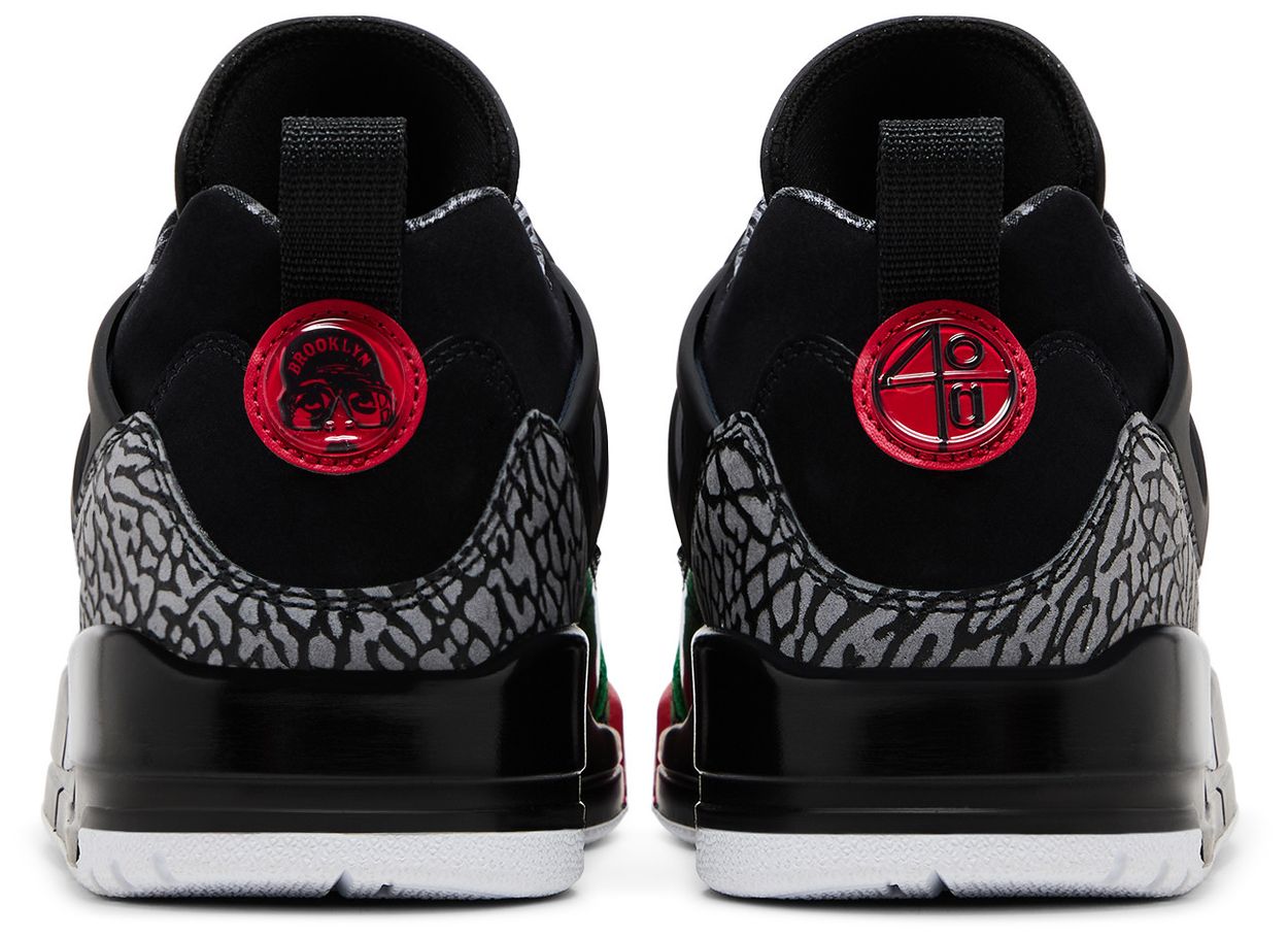 Jordan Spizike Low Black Classic Green White Varsity Red-Back