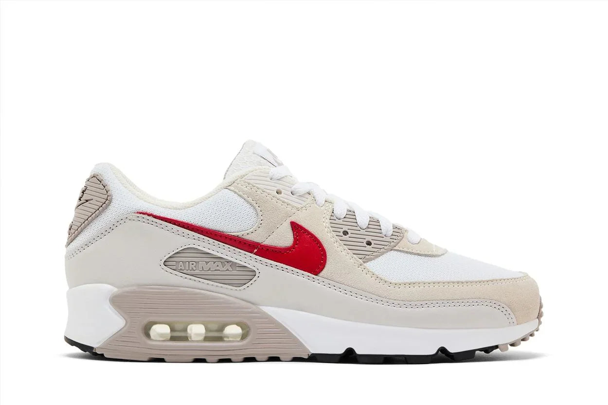 Nike Air Max 90 White College Grey Vast Grey University Red-1