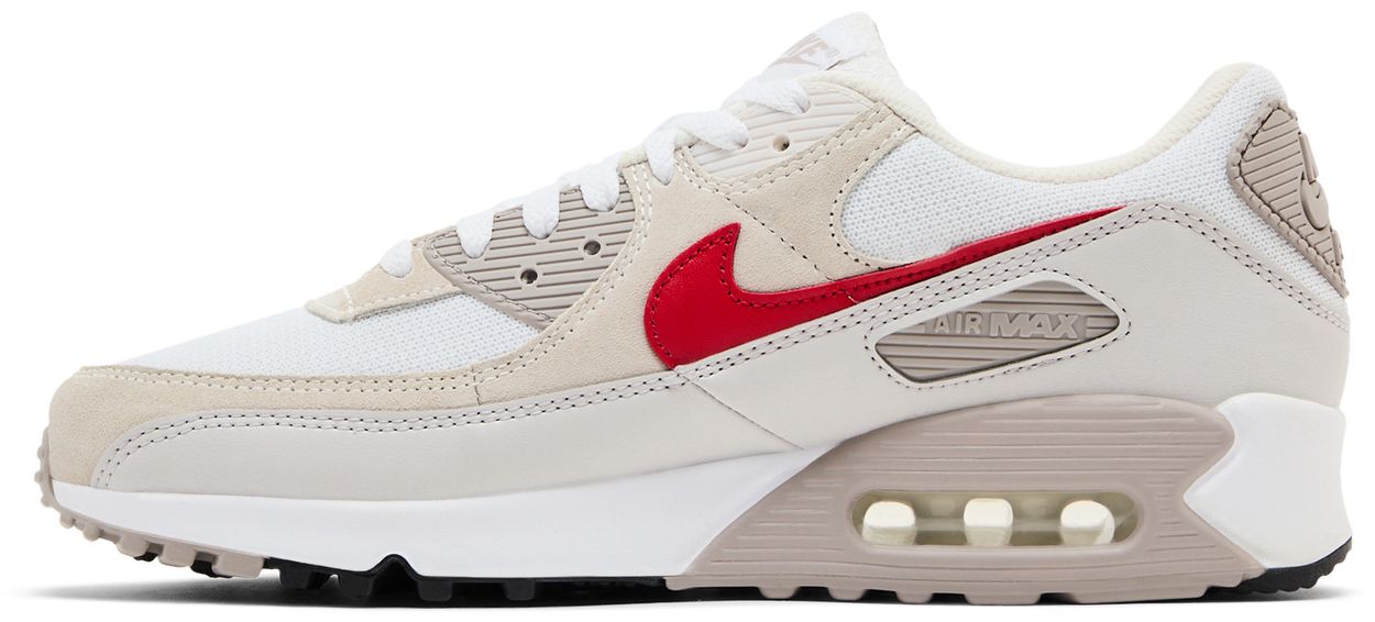 Nike Air Max 90 White College Grey Vast Grey University Red-2