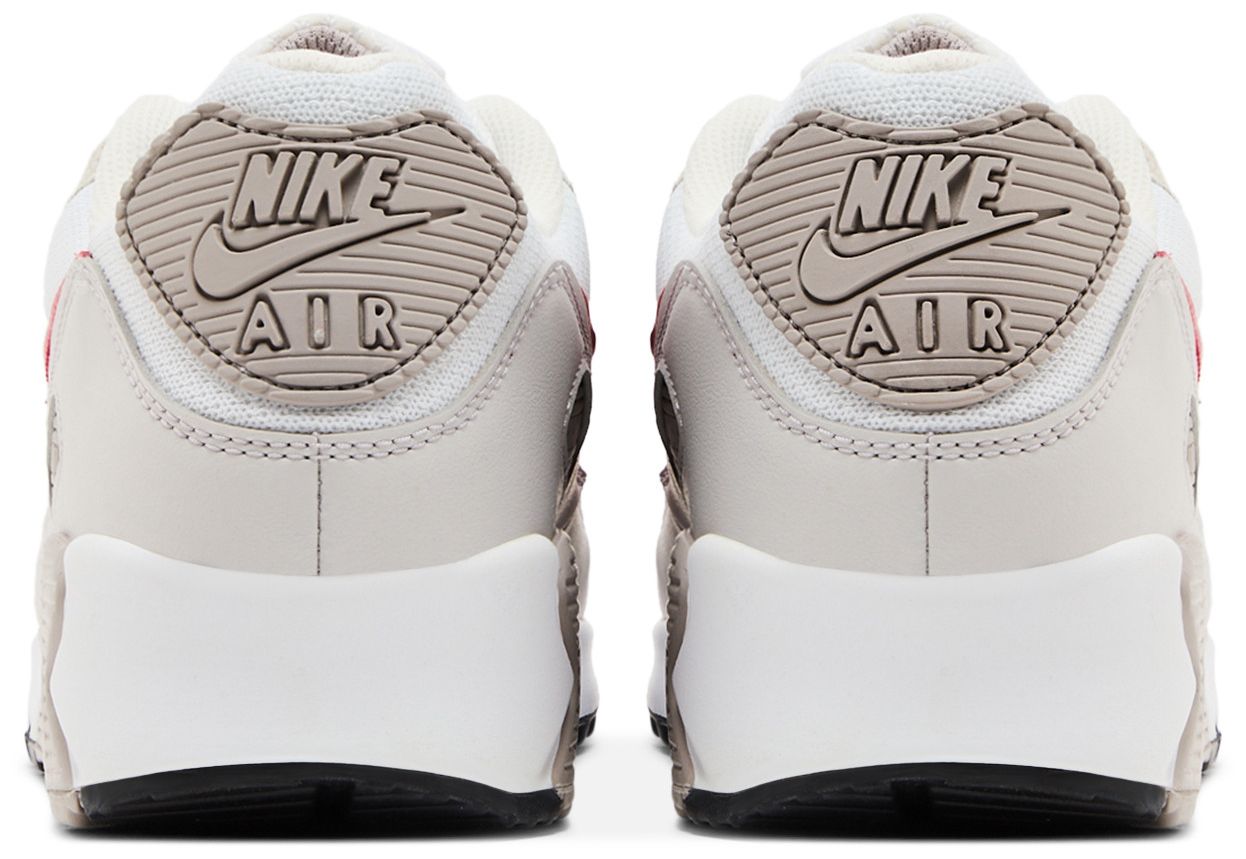 Nike Air Max 90 White College Grey Vast Grey University Red-Back