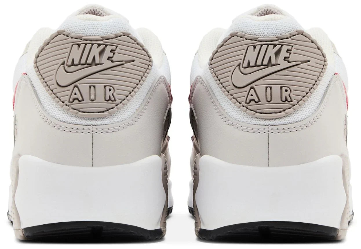 Nike Air Max 90 White College Grey Vast Grey University Red-Back