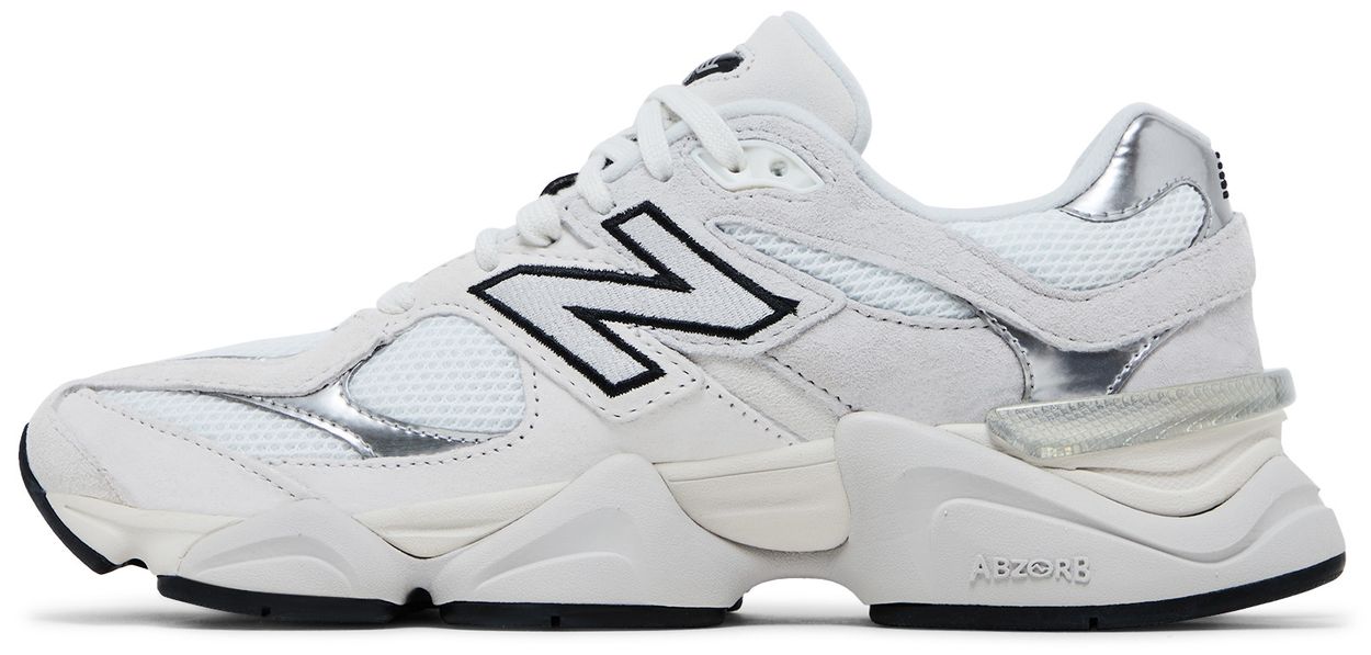 New Balance 9060 White Black Metallic Silver-2