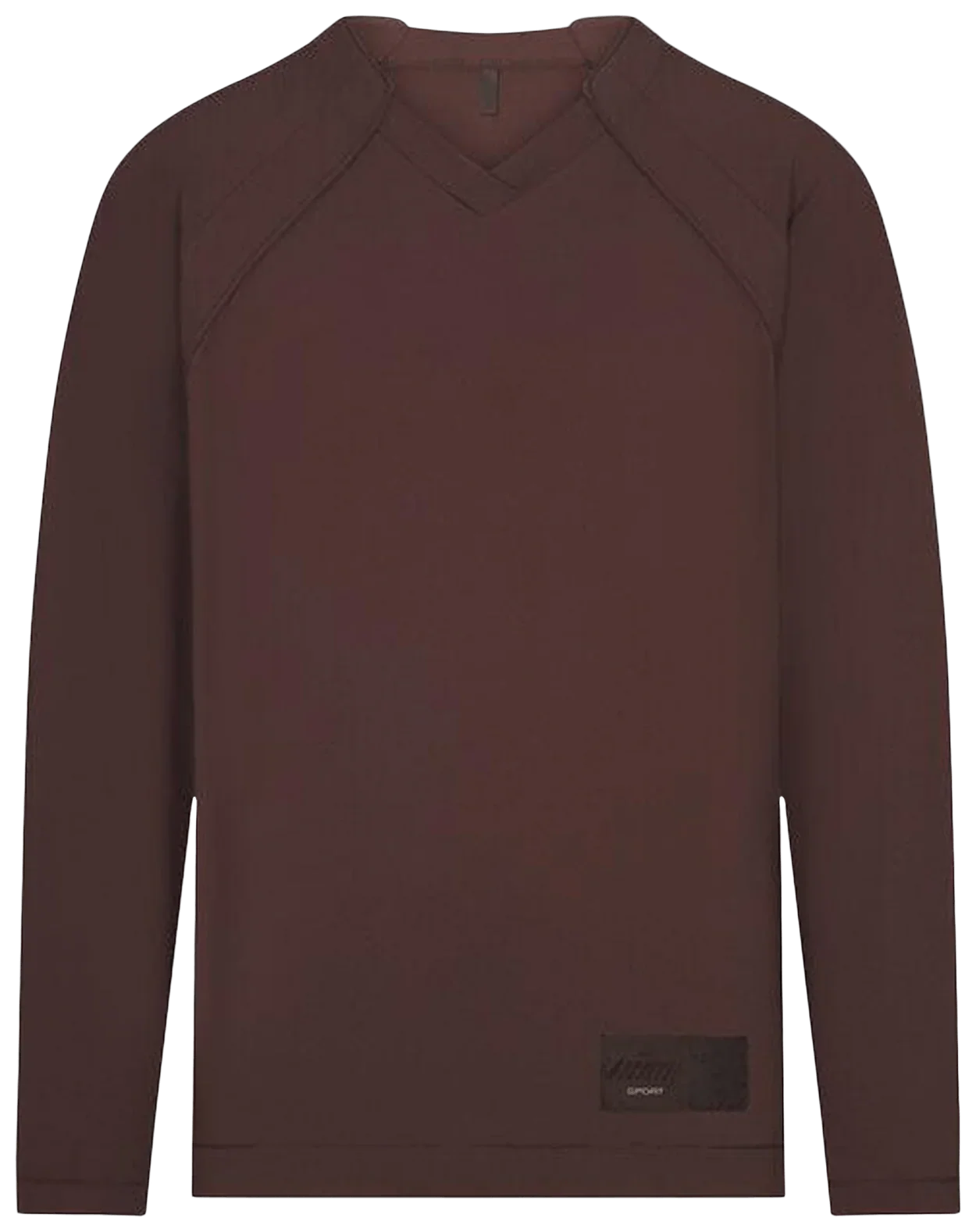 Nike x SKIMS Women's Airy V-Neck Oversized Long Sleeve Top Dark Sepia -1