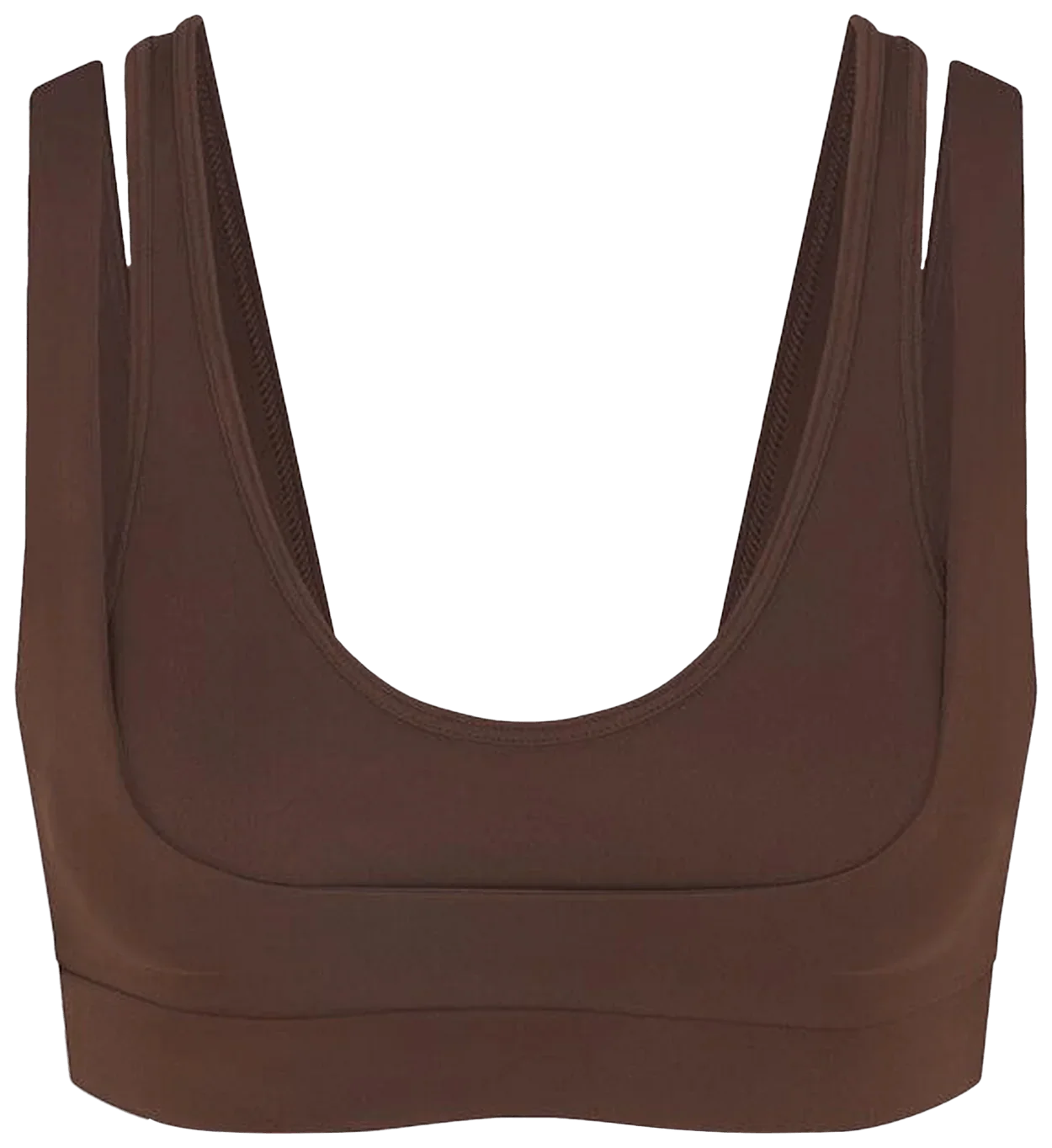 Nike x SKIMS Women's Matte Double Strap Scoop Bra Dark Sepia