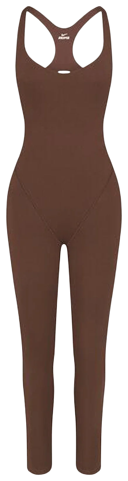 Nike x SKIMS Women's Matte Racer Long Onesie Dark Sepia -1