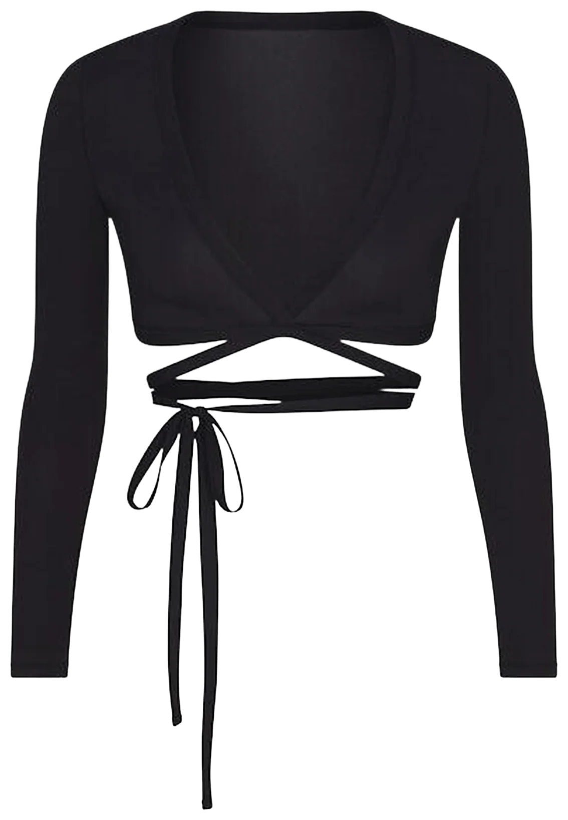 Nike x SKIMS Women's Weightless Layers Wrap Top Obsidian -1