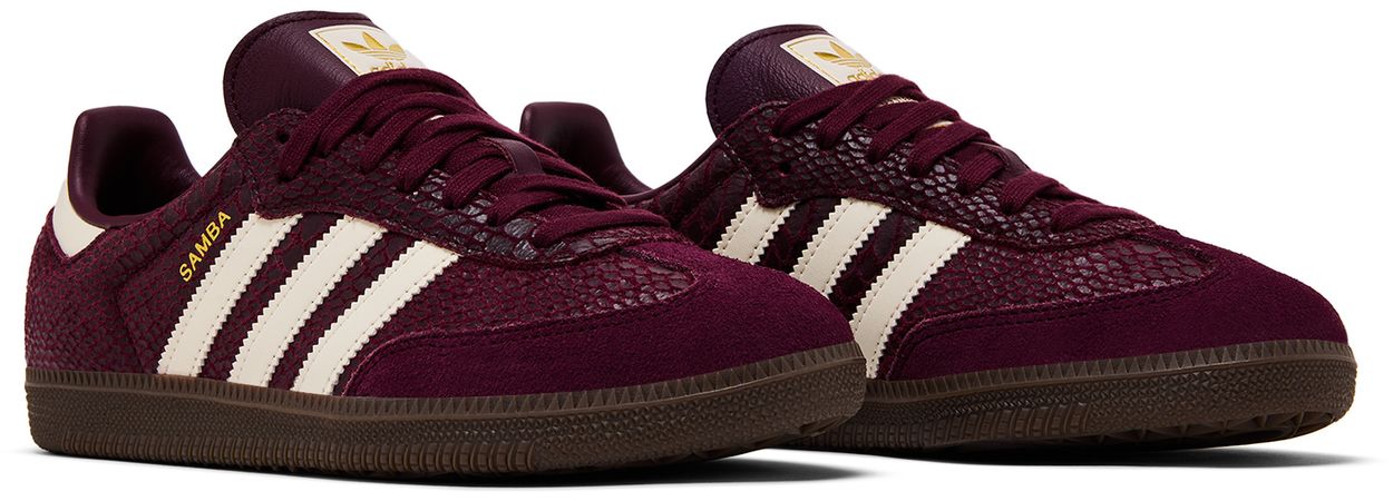 adidas Samba OG Snakeskin Maroon Cream White (Women's)-Pair