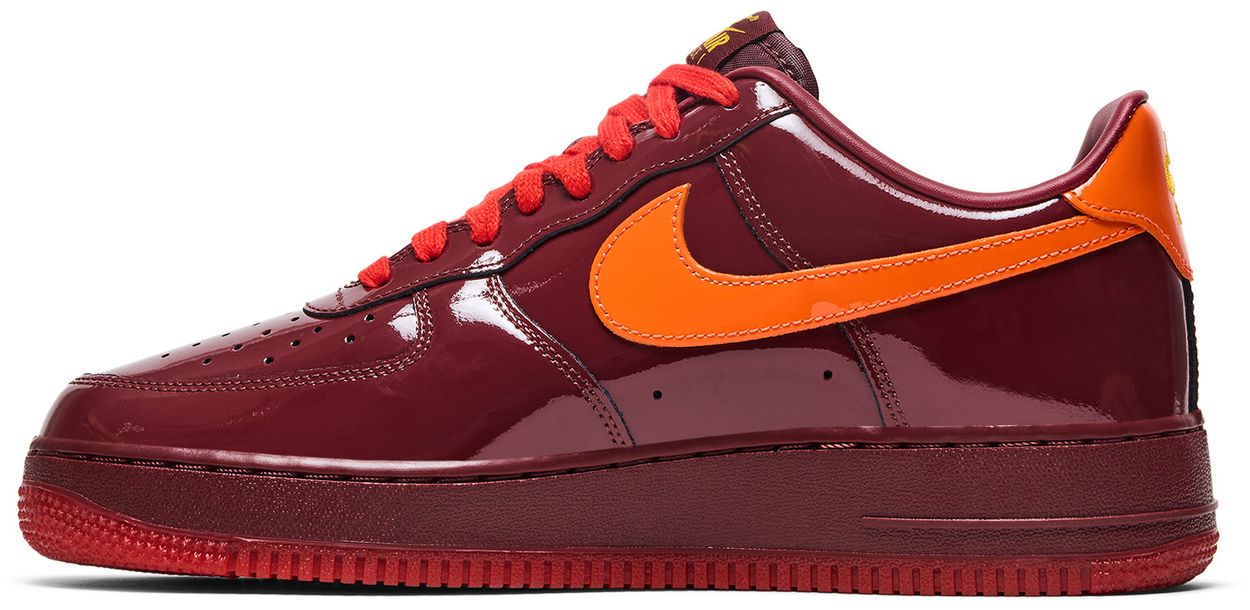 Nike Air Force 1 Low Patent Leather Dark Team Red Safety Orange-2