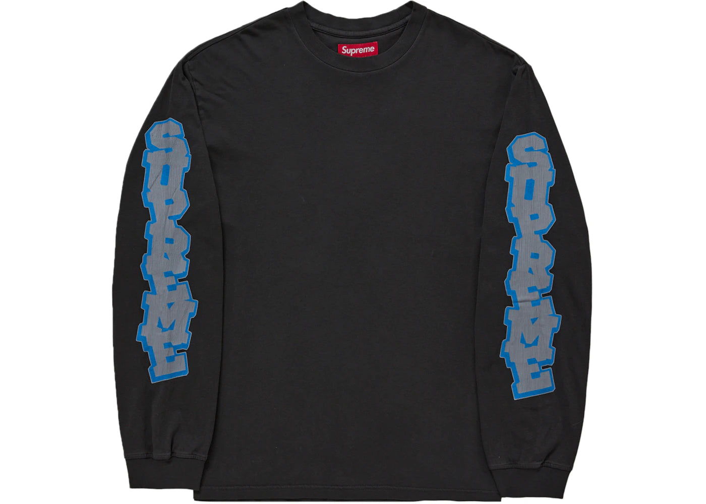 Supreme Cracked Sleeve L/S Top Washed Black -1