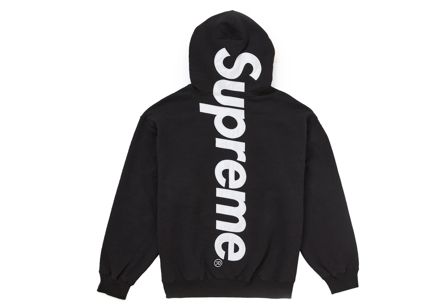 Supreme Satin Applique Hooded Sweatshirt FW24 Black -1