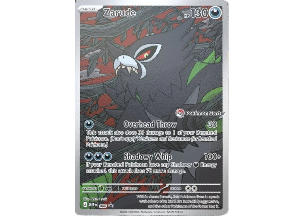 2026 Pokémon Mega Evolution Pitch Black Zarude Promo Pokemon Center Stamped 88 Ungraded -1