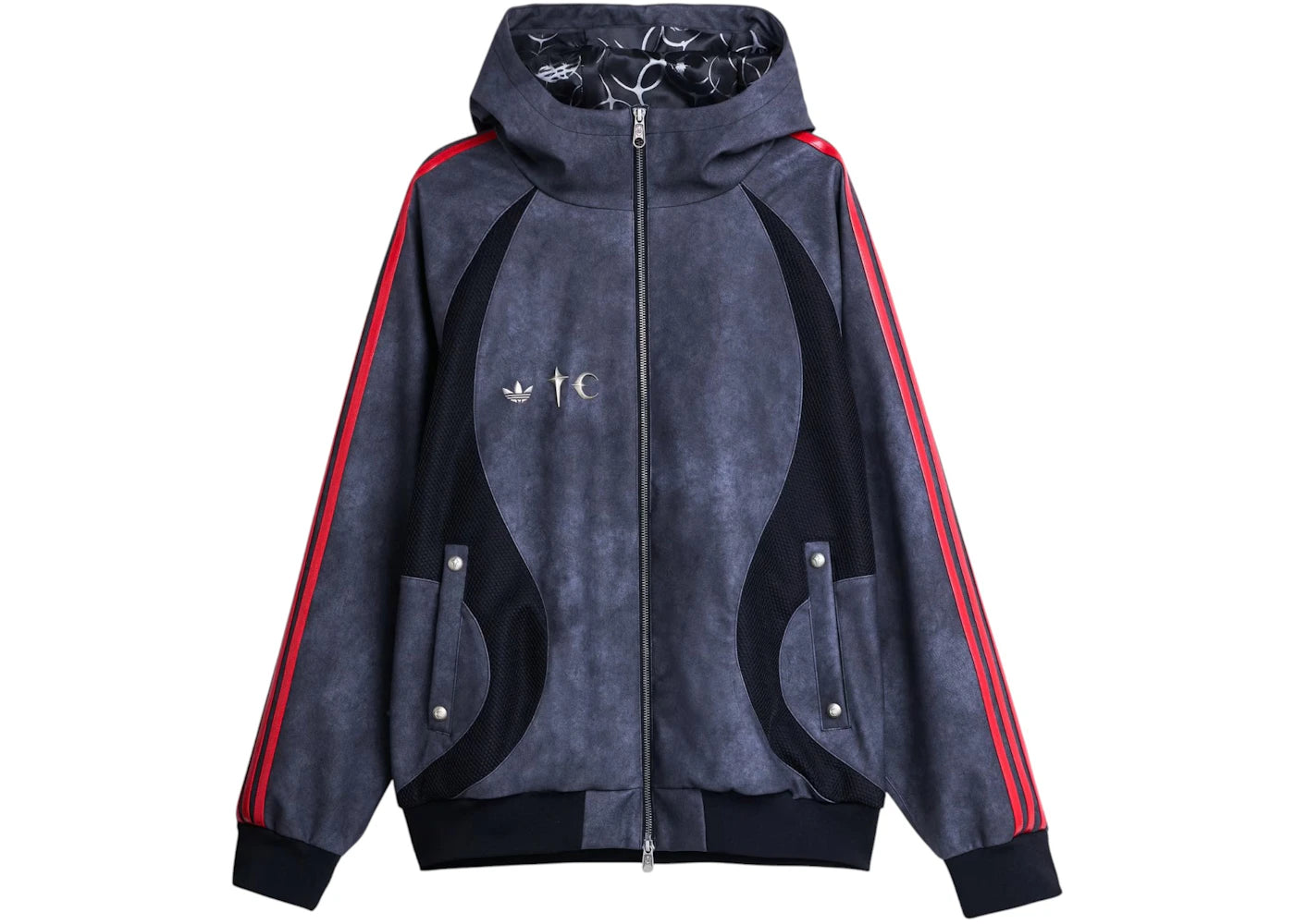 adidas x Thug Club Teamgeist Faux Leather Jacket Black/Antique Silver -1