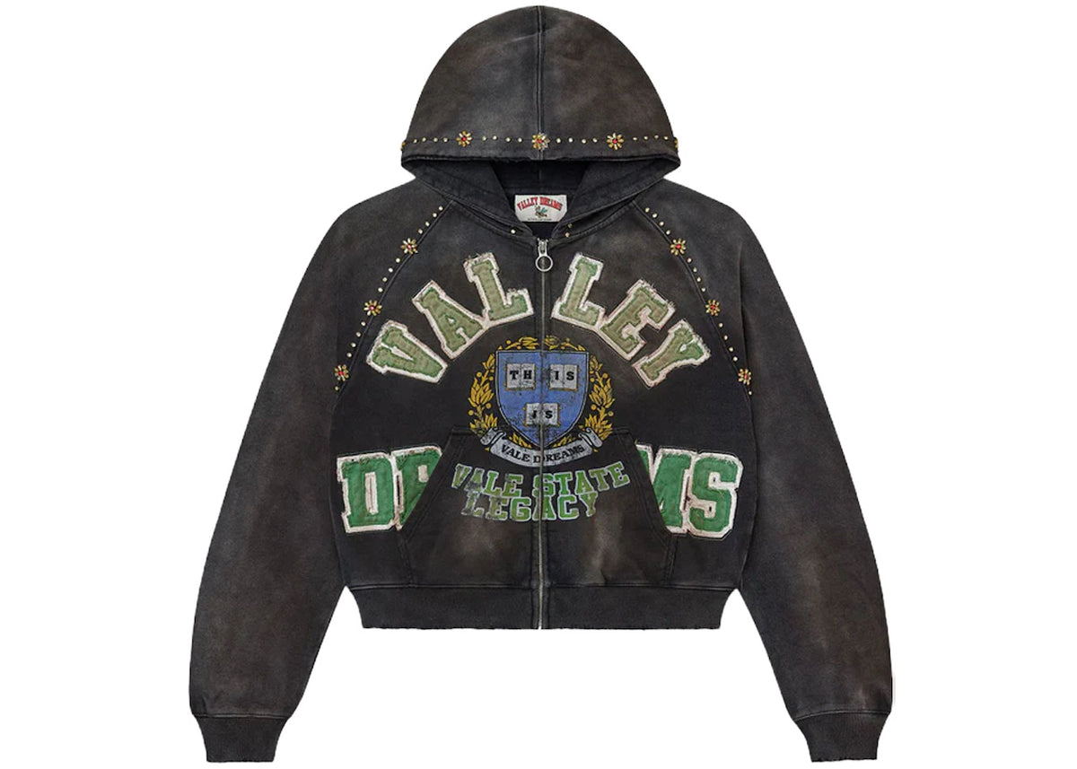Vale Forever Gem Zip Up Hoodie Black -1