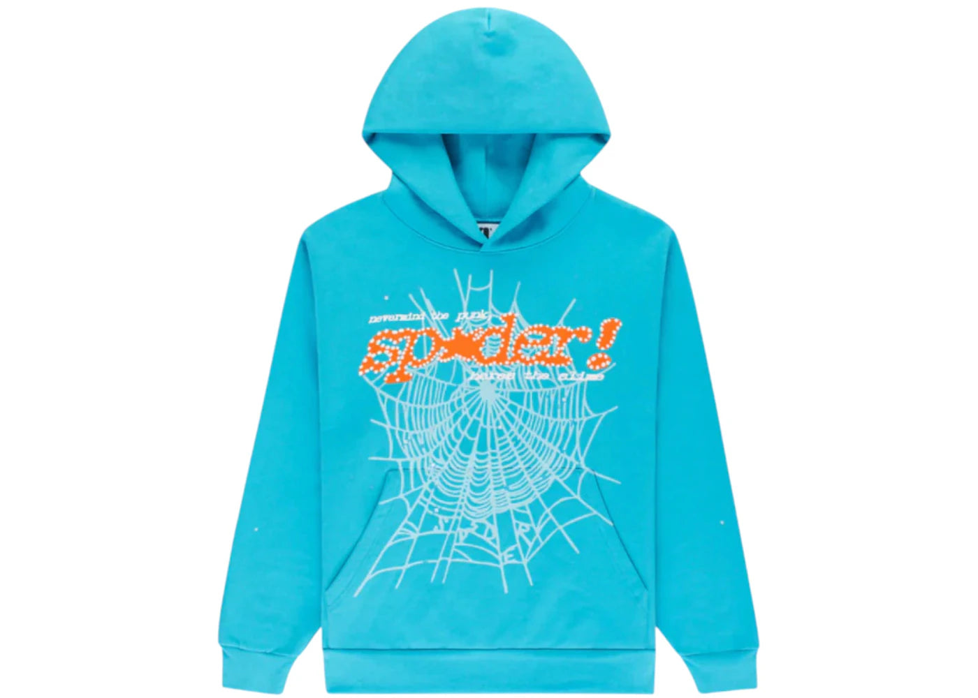 Sp5der Punk V2 Hoodie Cyan -1