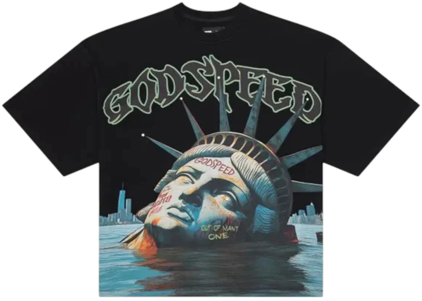 Godspeed Sunken Liberty T-shirt Black Wash -1