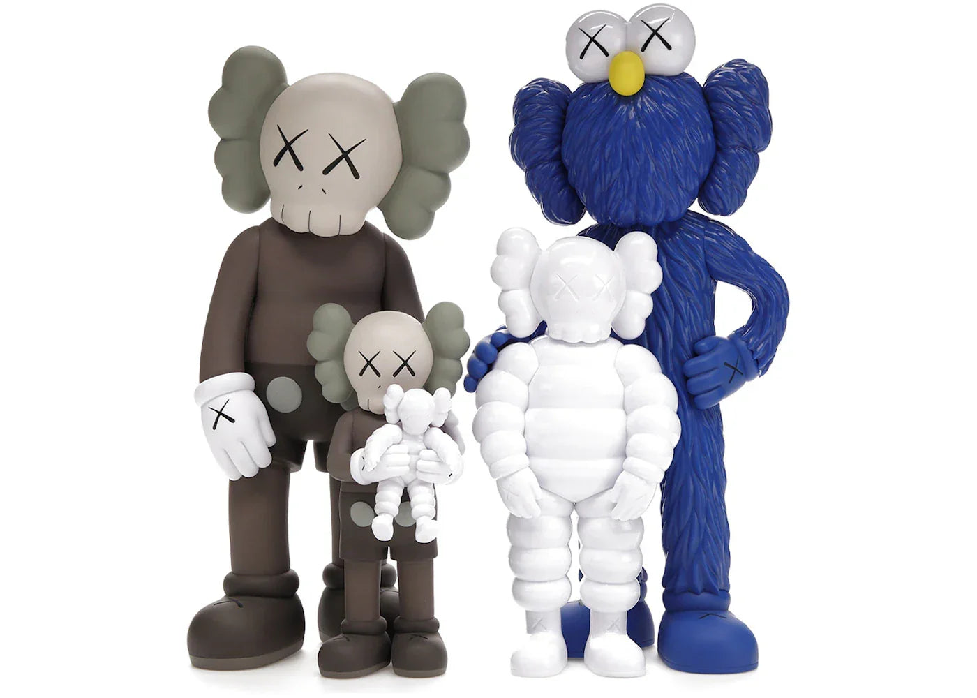 KAWS Family Vinyl Figures Brown/Blue/White-1