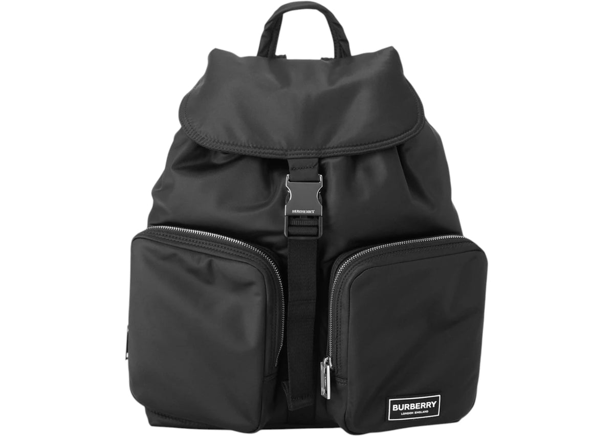 Burberry Nylon Flip Backpack Black -1