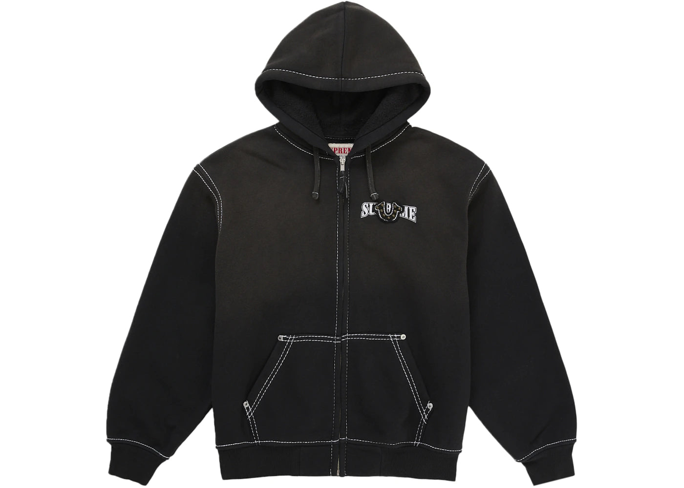 Supreme True Religion Zip Up Hooded Sweatshirt (FW25) Black -1