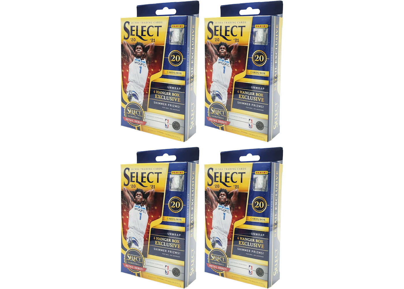 2020-21 Panini Select Basketball Hanger Box (Shimmer Prizms) 4x Lot -1