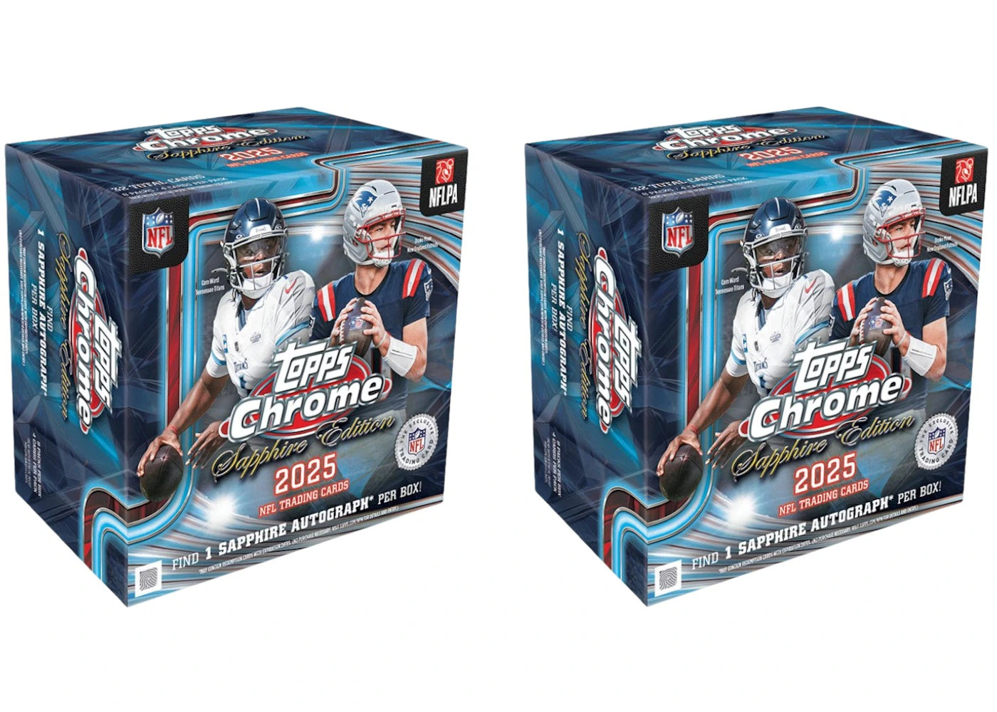2026 Topps Chrome Sapphire Football Hobby Box 2x Lot -1