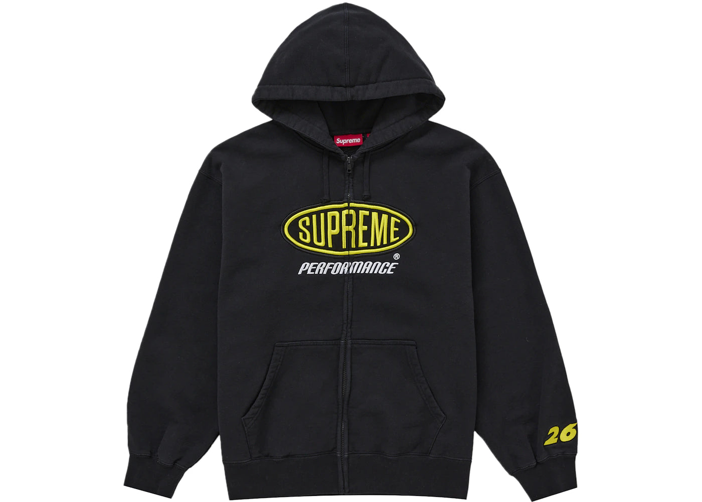 Supreme Performance Zip Up Hooded Sweatshirt Black -1