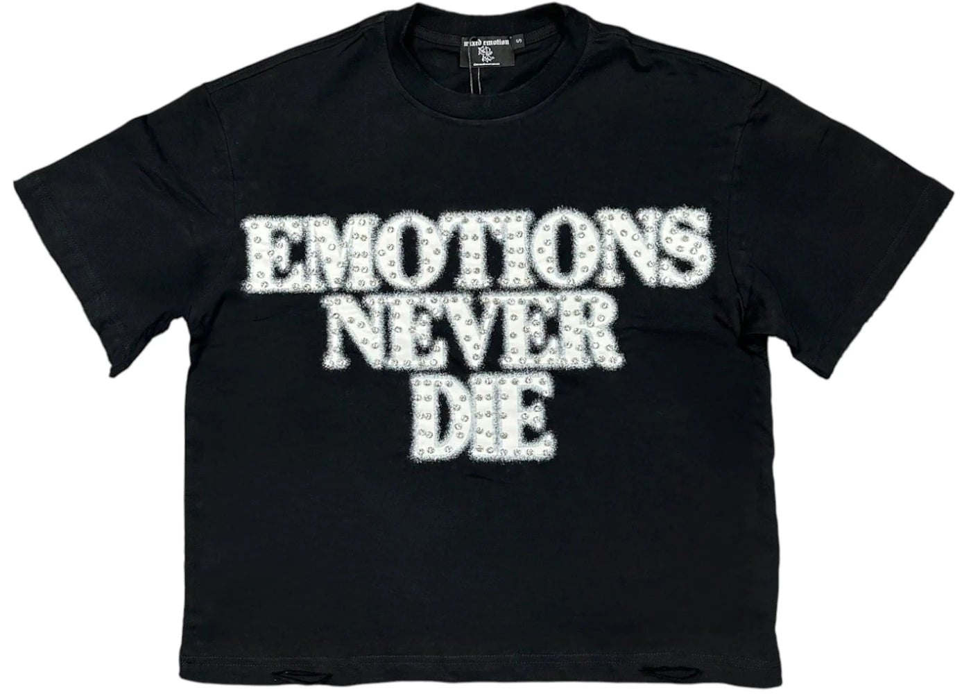 Mixed Emotions Rhinestone Tee Black -1