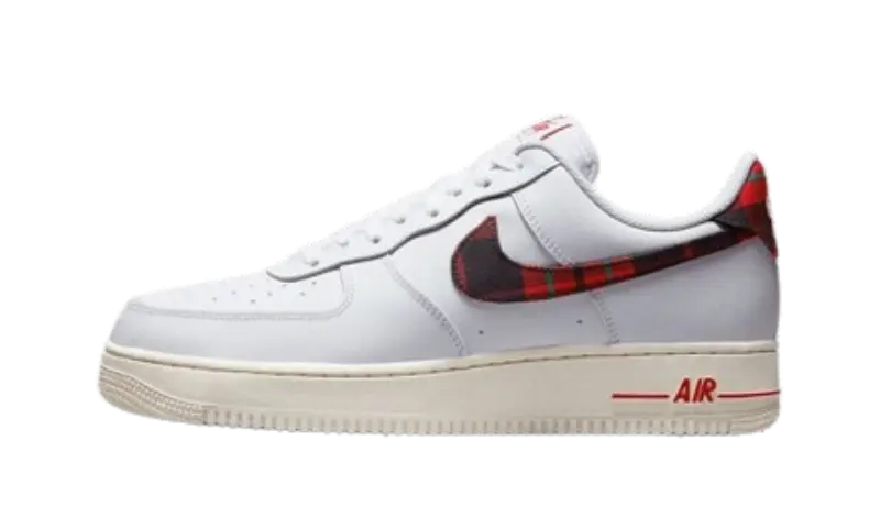 Nike Air Force 1 Low 07 LV8 Tartan Plaid White University Red MTHOR SHOP