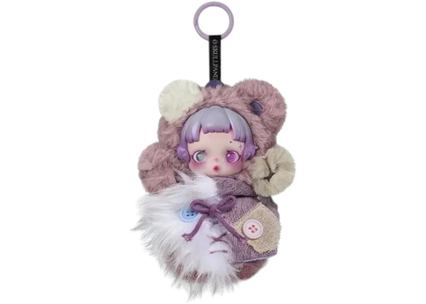 Pop Mart SKULLPANDA You Found Me! Series Ratty Bear Plush Doll Pendant-1