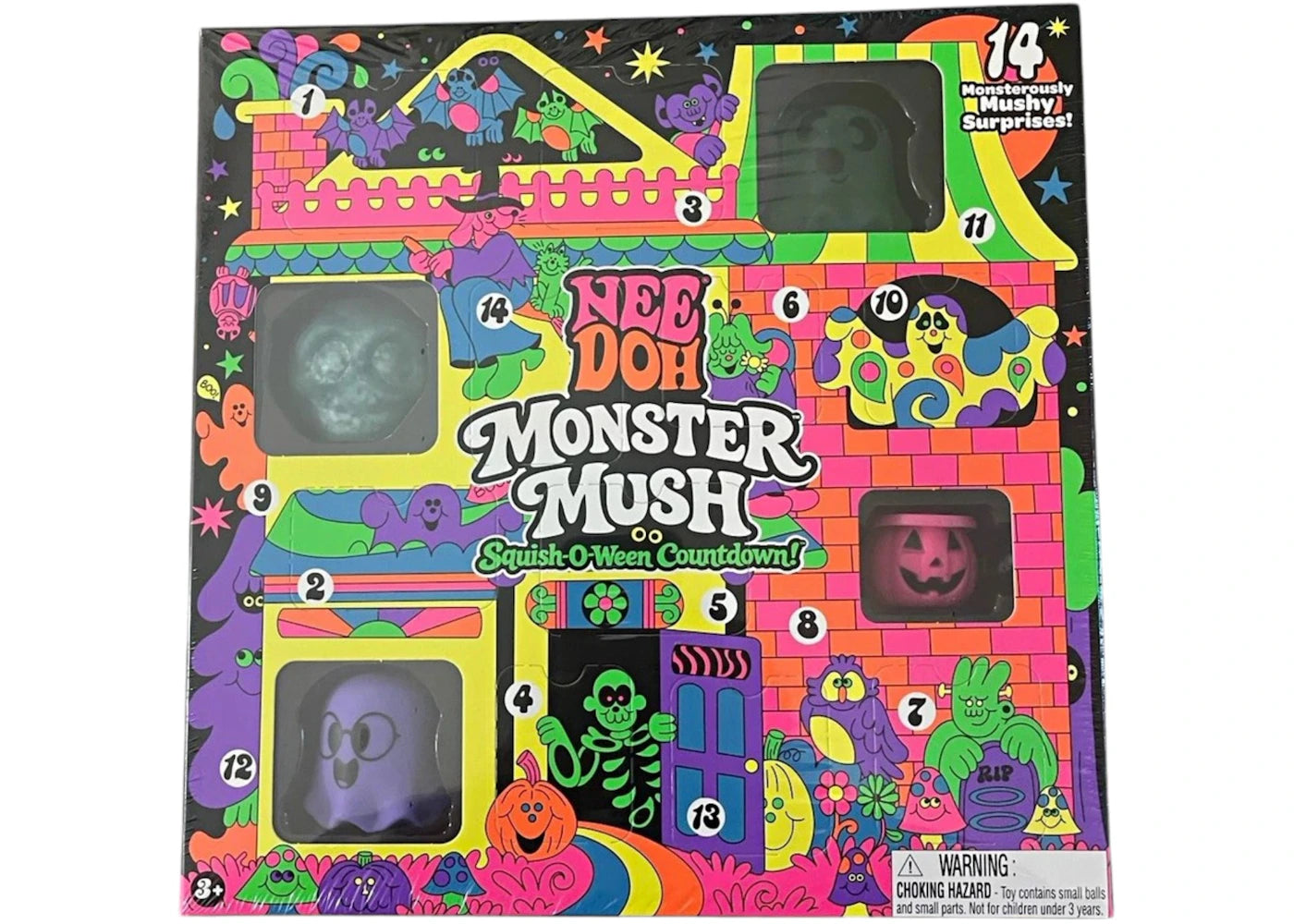 NeeDoh Monster Mush Squish-O-Ween Countdown 14 Squishy Toys -1