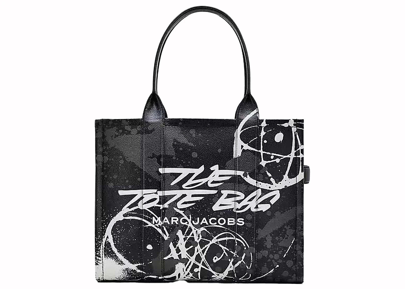Marc Jacobs x Futura Leather Large Tote Bag Black/White -1