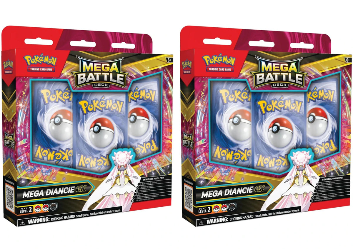 2025 Pokémon Mega Evolution Mega Diancie ex Metal Battle Deck 2x Lot -1