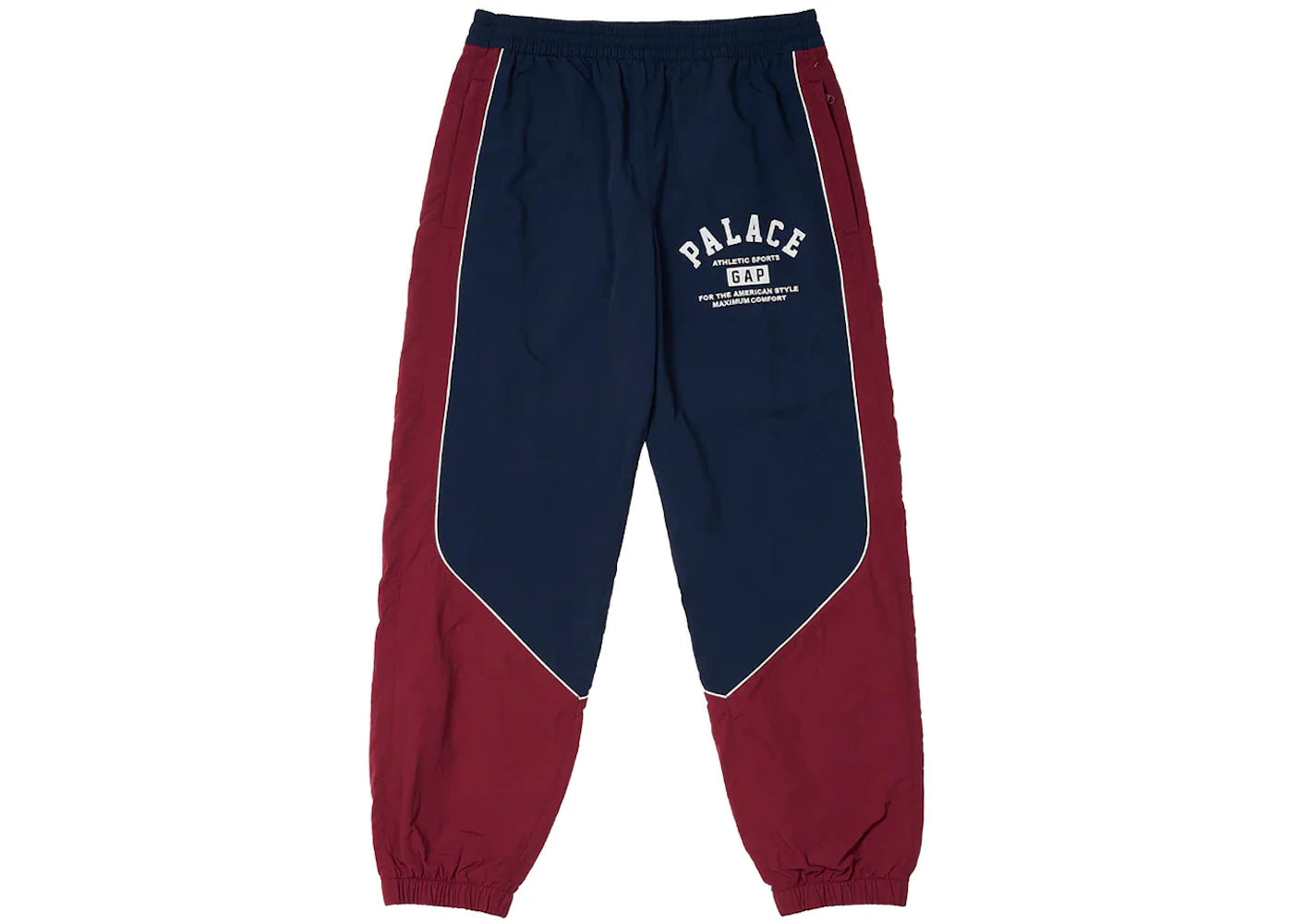 Palace x Gap Nylon Track Bottom Navy/Red -1