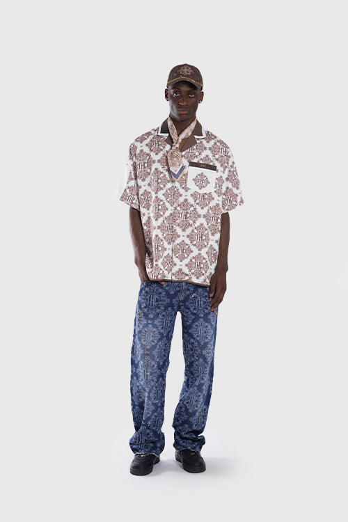 The Hideout Clothing - Baroque Pattern Oversized Shirt
