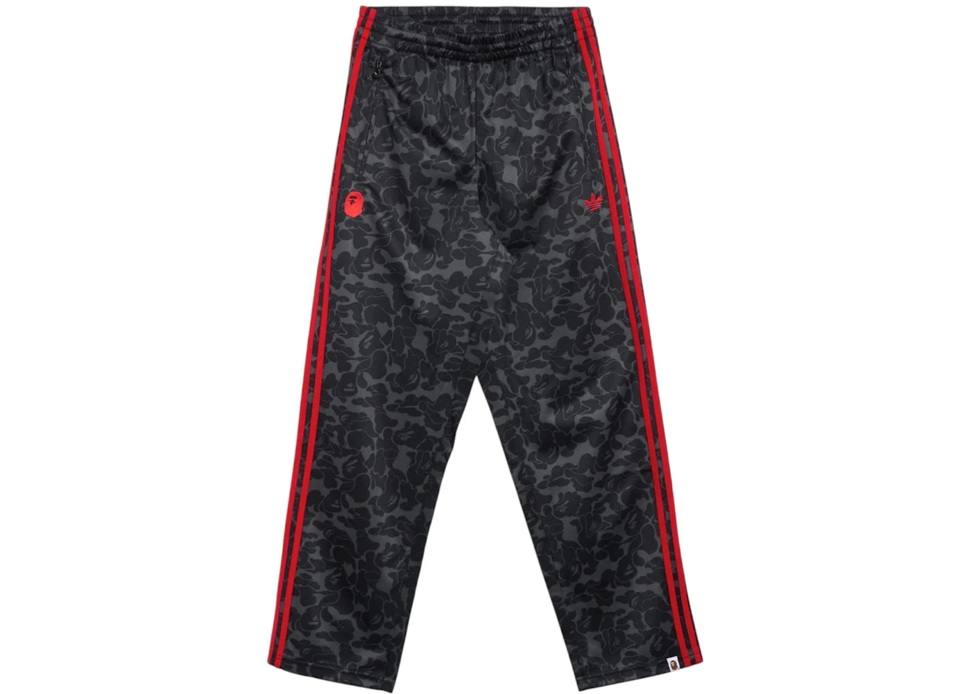 BAPE x adidas All Over Print Track Pants Black/Red -1